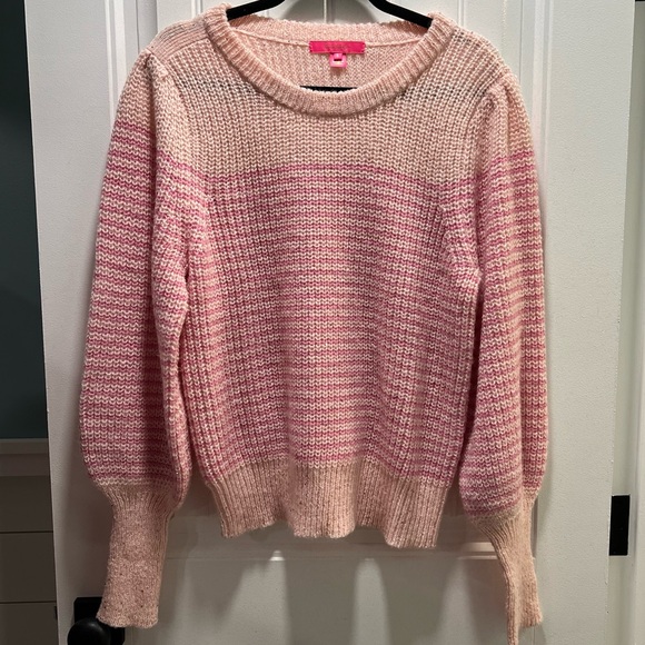 Lilly Pulitzer‎ Peony Pink Sequined Long Sleeve Finney Sweater. Size Large. - Picture 2 of 15